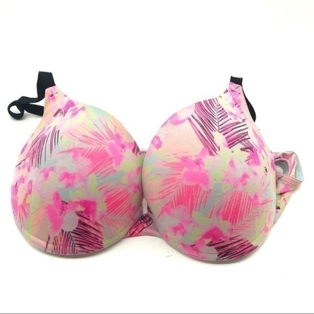 Pink Victoria’s Secret palm print push up bra